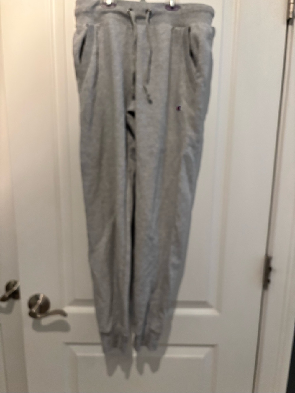 Champion Light Gray womenβs Fleece Joggers with Drawstring